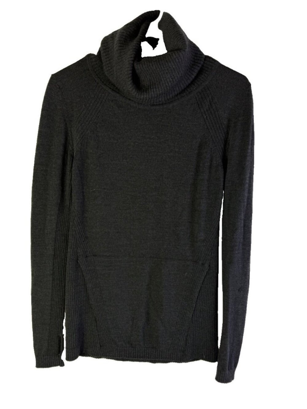 Lululemon Athletica Merino Wool Turtleneck Sweater Fitted Gray
